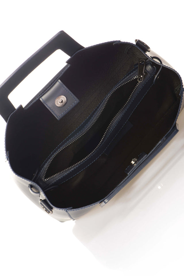 Anthea Blue Leather Bag by Prim & Proper - - Prim & Proper -