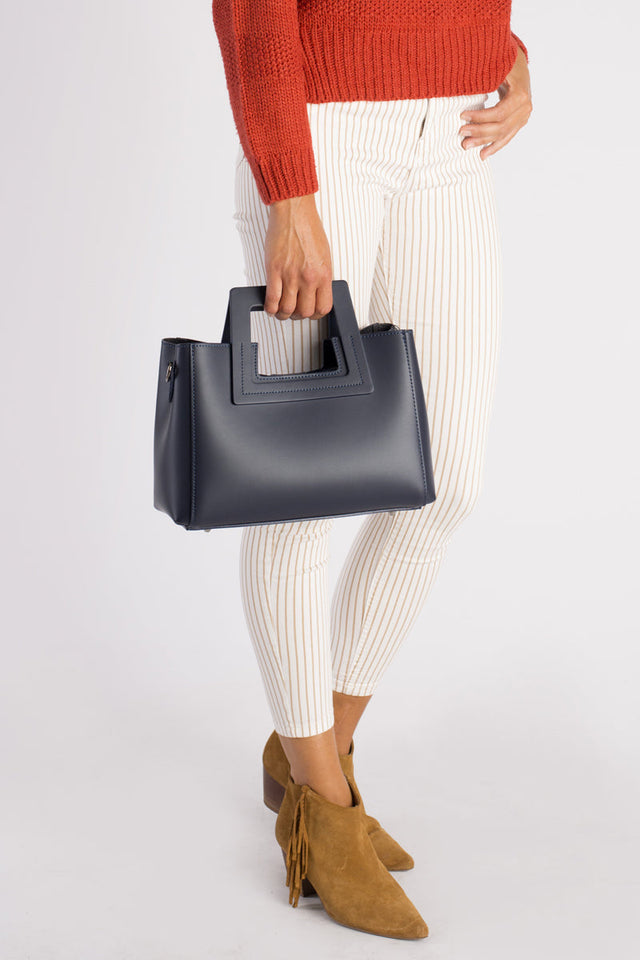 Anthea Blue Leather Bag by Prim & Proper - - Prim & Proper -