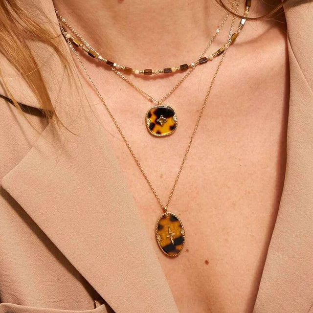 Necklace Will - Oval and Star Acetate by Bohm Paris - - Prim & Proper -
