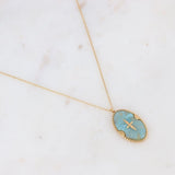 Necklace Will - Oval and Star Acetate by Bohm Paris - Light Blue - Prim & Proper -