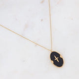 Necklace Will - Oval and Star Acetate by Bohm Paris - Black - Prim & Proper -