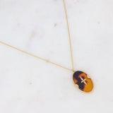 Necklace Will - Oval and Star Acetate by Bohm Paris - Tortoise Shell - Prim & Proper -