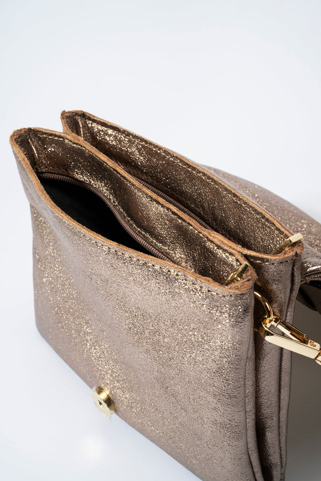 Hailey Platino Leather Bag by Prim & Proper - - Prim & Proper -