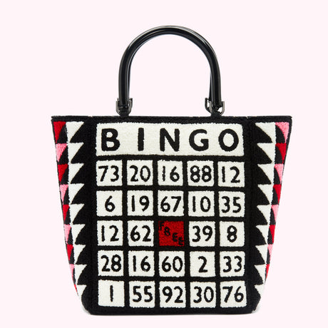 Black Bingo Bibi Tote by Lulu Guinness - Default Title - Lulu Guinness - collection: bag of personality collection: bibi colour: black colour: multi edit: bags of personality edit: christmas black edit: fun gifts edit: timeless black occasion: everyday product_type: bag product_type: full price Size: Medium sub_category: handheld sub_category: tote