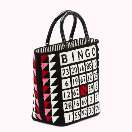 Black Bingo Bibi Tote by Lulu Guinness - - Lulu Guinness - collection: bag of personality collection: bibi colour: black colour: multi edit: bags of personality edit: christmas black edit: fun gifts edit: timeless black occasion: everyday product_type: bag product_type: full price Size: Medium sub_category: handheld sub_category: tote