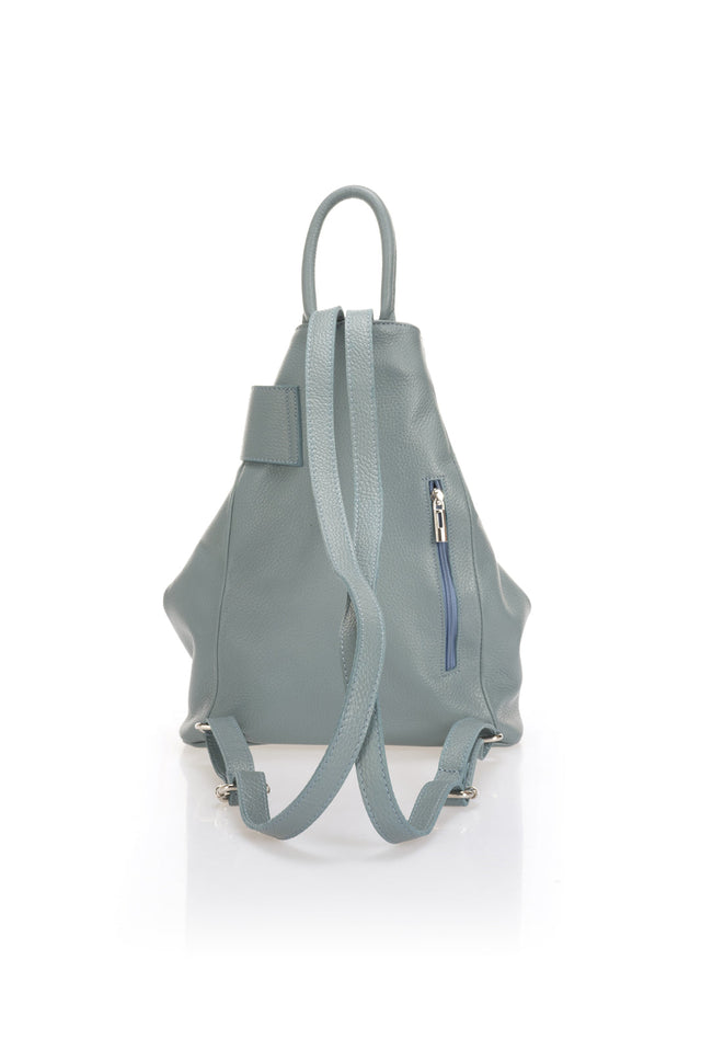 Anastasiya Mineral Blue Leather Bag by Prim & Proper - - Prim & Proper - 14 cm 35 cm 42 cm MINERAL BLUE