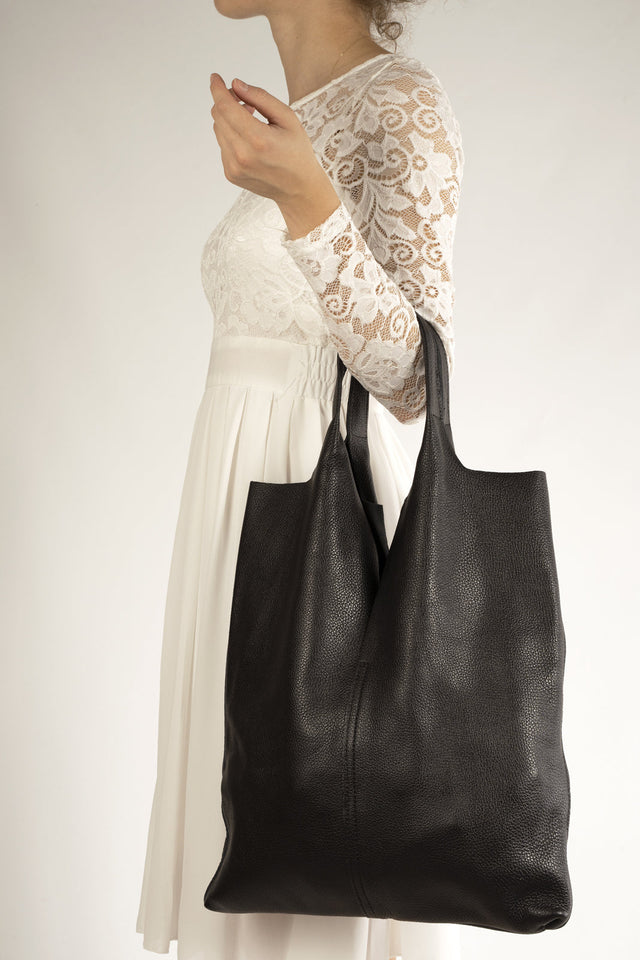 Arina Black Leather Bag by Prim & Proper - - Prim & Proper -