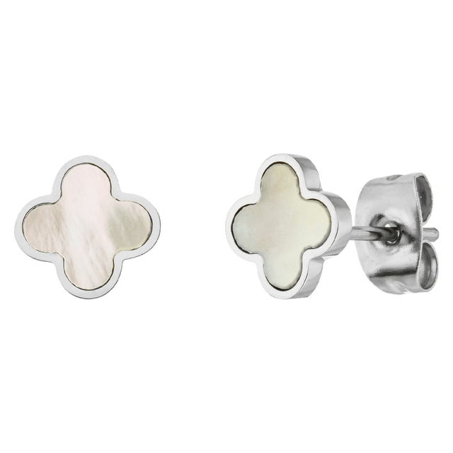 Clover Pearl Stud Earrings | 18k Gold Plated - - Prim & Proper -