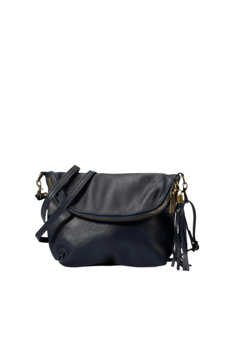 Agata Blue Leather Bag by Prim & Proper - Blue - Prim & Proper - 18 cm 24 cm 4 cm BLACK