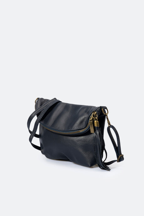 Agata Blue Leather Bag by Prim & Proper - - Prim & Proper - 18 cm 24 cm 4 cm BLACK