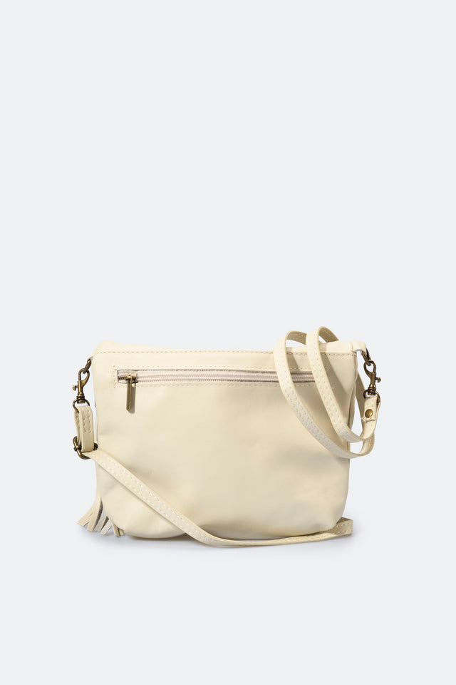 Agata Latte Leather Bag by Prim & Proper - - Prim & Proper - 18 cm 24 cm 4 cm BLACK