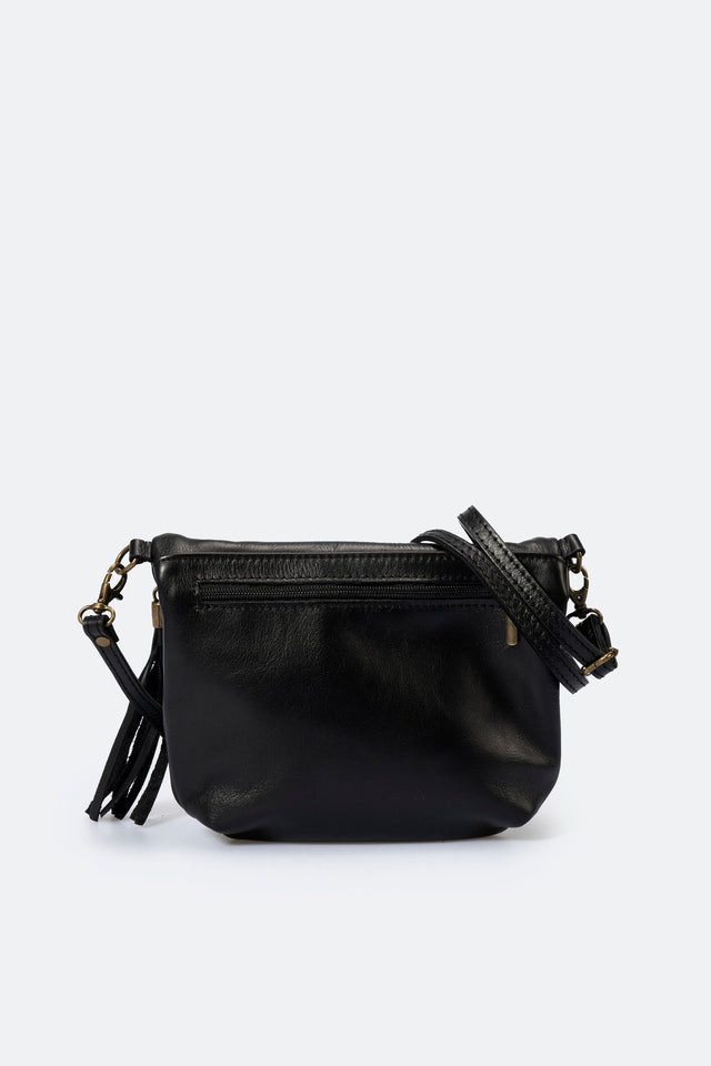 Agata Nero Leather Bag by Prim & Proper - - Prim & Proper - 18 cm 24 cm 4 cm BLACK
