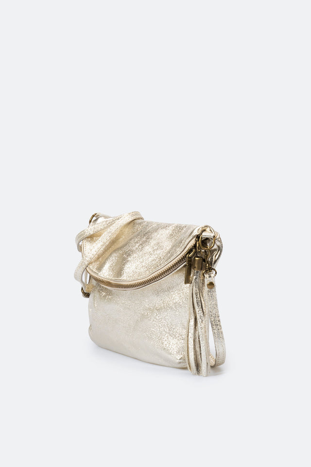Agata Latte Leather Bag by Prim & Proper - - Prim & Proper - 18 cm 24 cm 4 cm BLACK