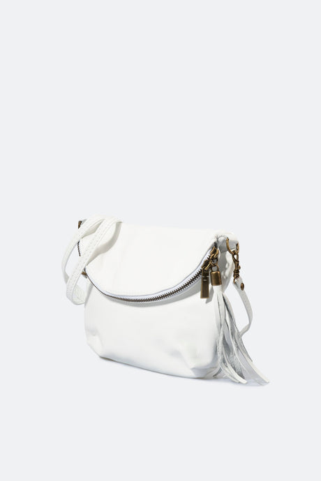 Agata White Leather Bag by Prim & Proper - - Prim & Proper - 18 cm 24 cm 4 cm BLACK