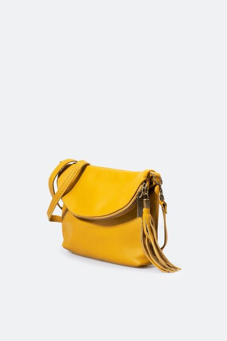 Agata Yellow Leather Bag by Prim & Proper - - Prim & Proper - 18 cm 24 cm 4 cm BLACK