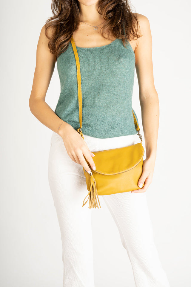 Agata Latte Leather Bag by Prim & Proper - - Prim & Proper - 18 cm 24 cm 4 cm BLACK