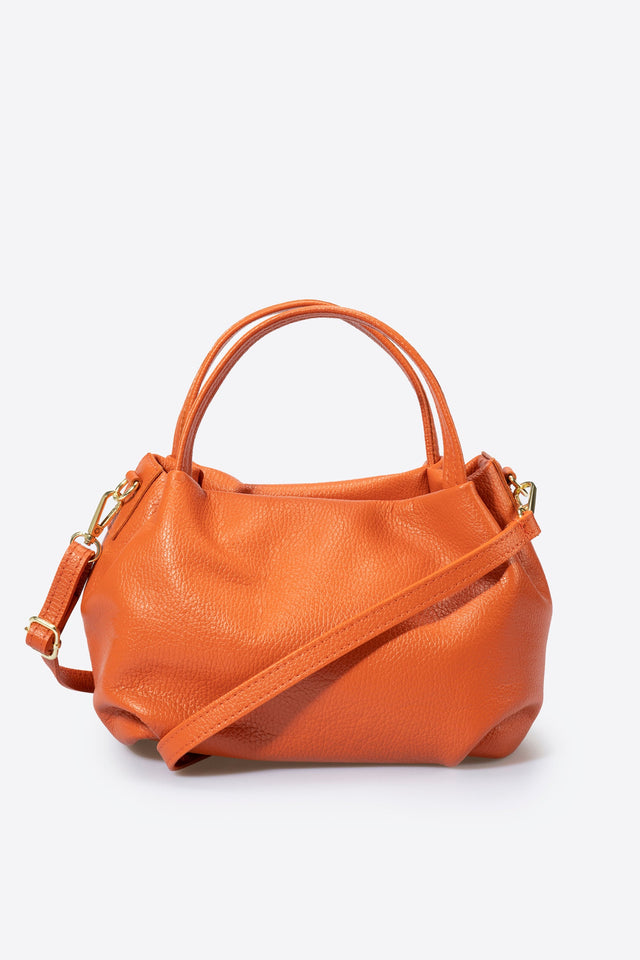 Maia Cognac Leather Bag by Prim & Proper - Arancio - Prim & Proper - CUOIO L 27 cm x W 13 cm x H 17 cm