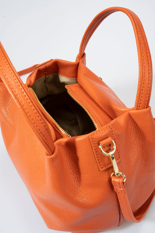 Maia Arancio Leather Bag by Prim & Proper - - Prim & Proper - BEIGE L 27 cm x W 13 cm x H 17 cm