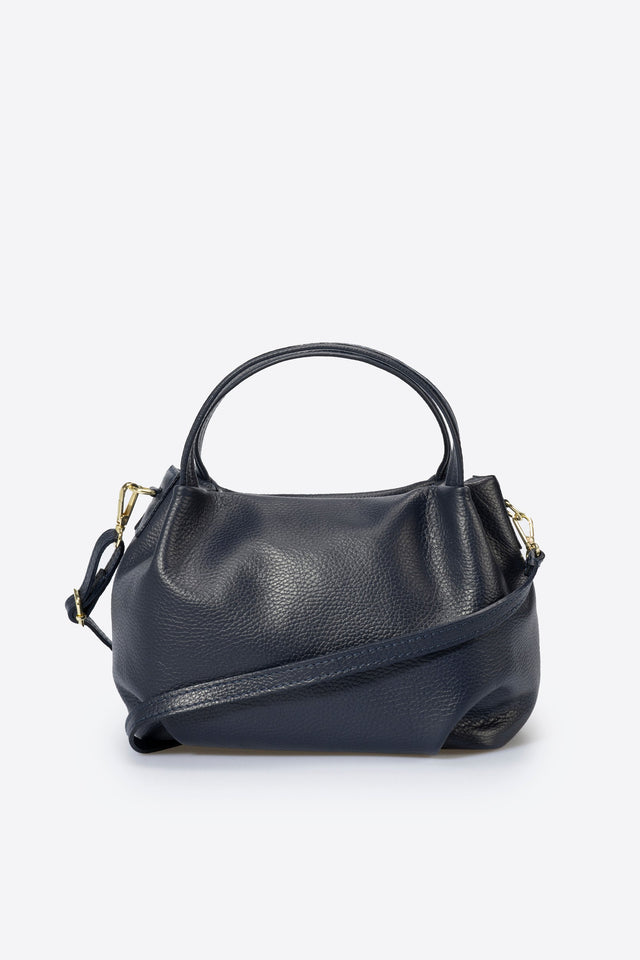 Maia Cognac Leather Bag by Prim & Proper - Blue - Prim & Proper - CUOIO L 27 cm x W 13 cm x H 17 cm