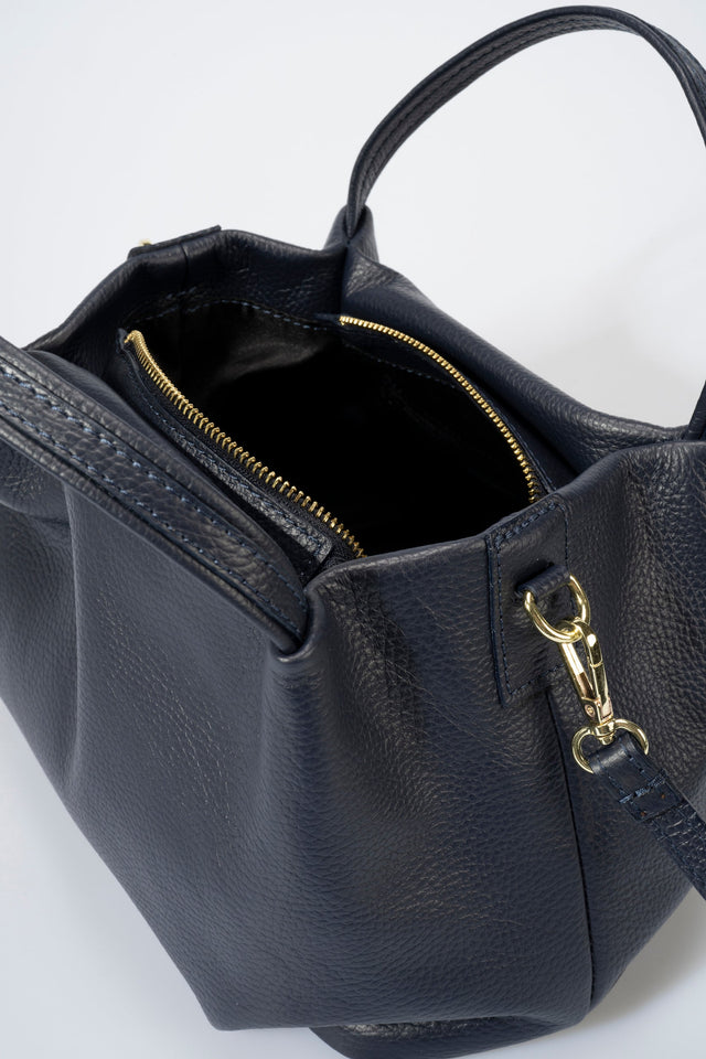 Maia Cognac Leather Bag by Prim & Proper - - Prim & Proper - CUOIO L 27 cm x W 13 cm x H 17 cm