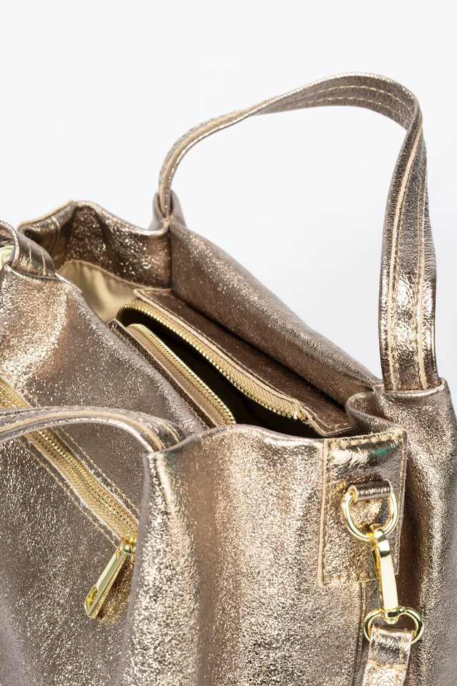 Maia Cognac Leather Bag by Prim & Proper - - Prim & Proper - CUOIO L 27 cm x W 13 cm x H 17 cm