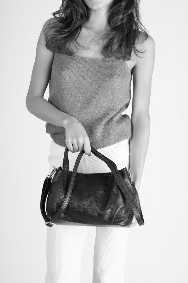 Maia Cognac Leather Bag by Prim & Proper - - Prim & Proper - CUOIO L 27 cm x W 13 cm x H 17 cm
