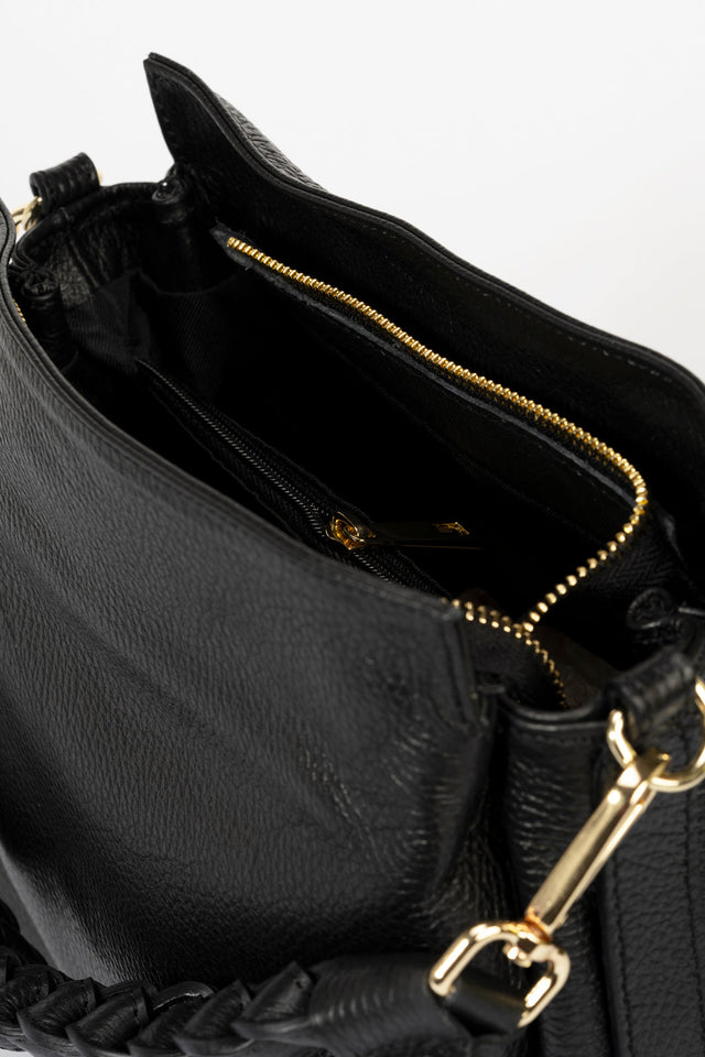 Myla Black Leather Bag by Prim & Proper - - Prim & Proper -