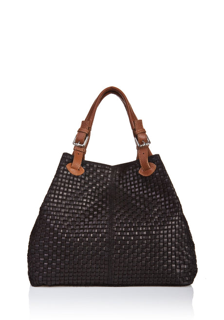 Aria Black Leather Bag by Prim & Proper - Black - Prim & Proper - 15 cm 30 cm 45 cm BLACK