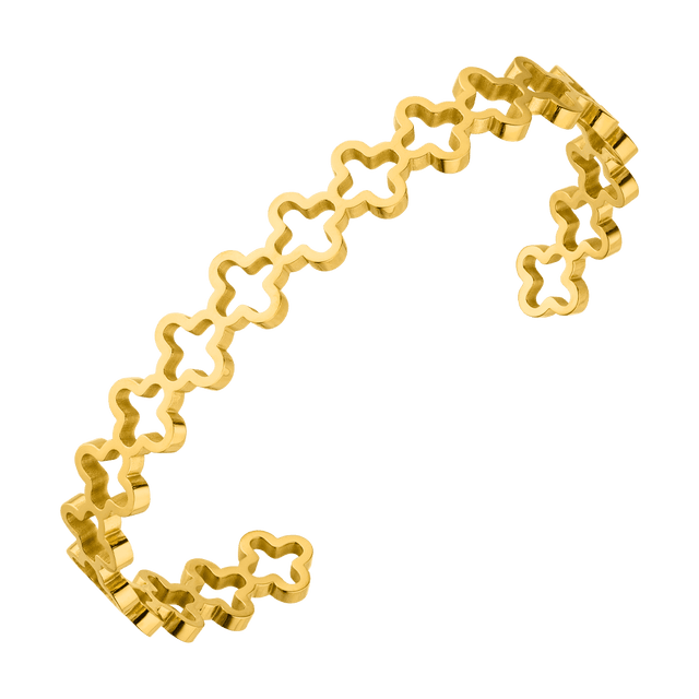 Endless Clover Bangle | 18k Gold Plated - Gold 16 Cm - Prim & Proper -