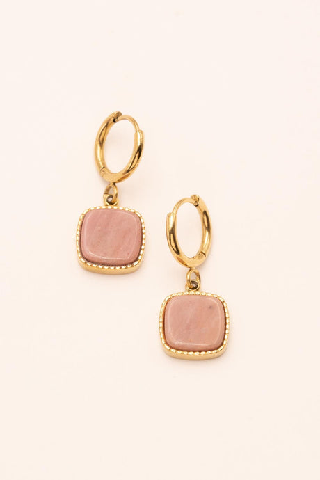 Earring Mini Créoles Bohm Paris - Chloefina - Rhodonite - Bohm Paris - Earrings