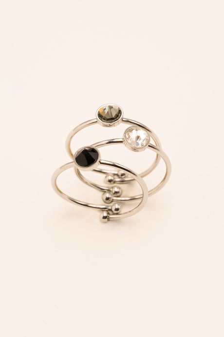 Boxs Ring Bys Bohm Paris - Ally - Silver - Black - Bohm Paris - Ring
