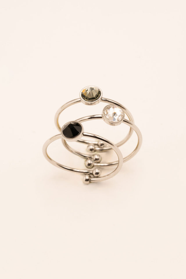 Boxs Ring Bys Bohm Paris - Ally - Silver - Black - Bohm Paris - Ring