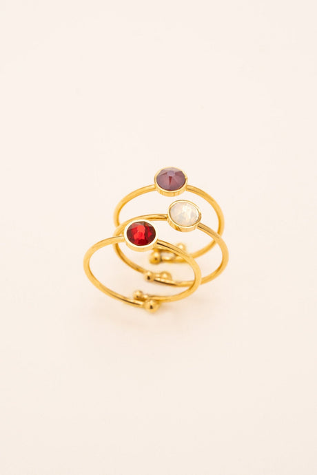 Boxs Ring Bys Bohm Paris - Ally - Doré - Red Carmin - Bohm Paris - Ring