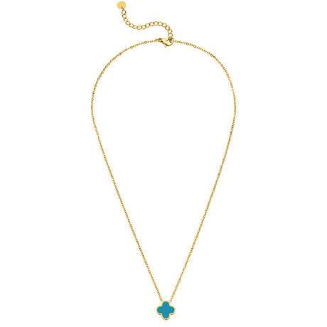 Turquoise Clover Necklace | 18k Gold Plated - - Prim & Proper -