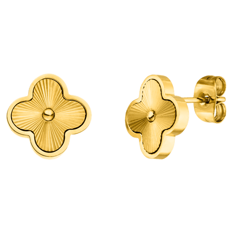 Shine Clover Ear Studs | 18k Gold Plated - Gold - Prim & Proper -
