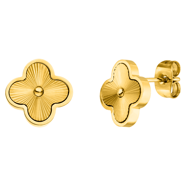 Shine Clover Ear Studs | 18k Gold Plated - Gold - Prim & Proper -