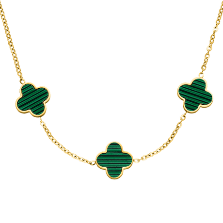 Clover Green Necklace | 18k Gold Plated - Gold - Prim & Proper -