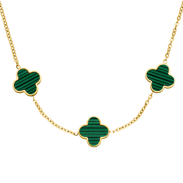 Clover Green Necklace | 18k Gold Plated - Gold - Prim & Proper -