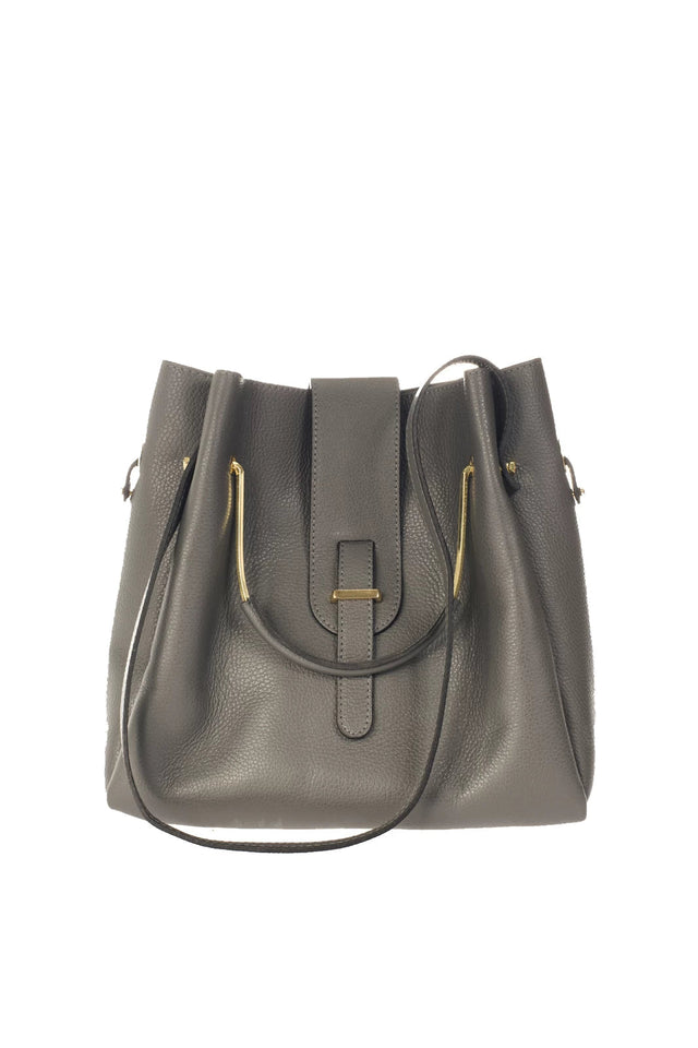 Dione Nero Leather Bag by Prim & Proper - - Prim & Proper - 13 cm 15 cm 20 cm GREY woo_import_1